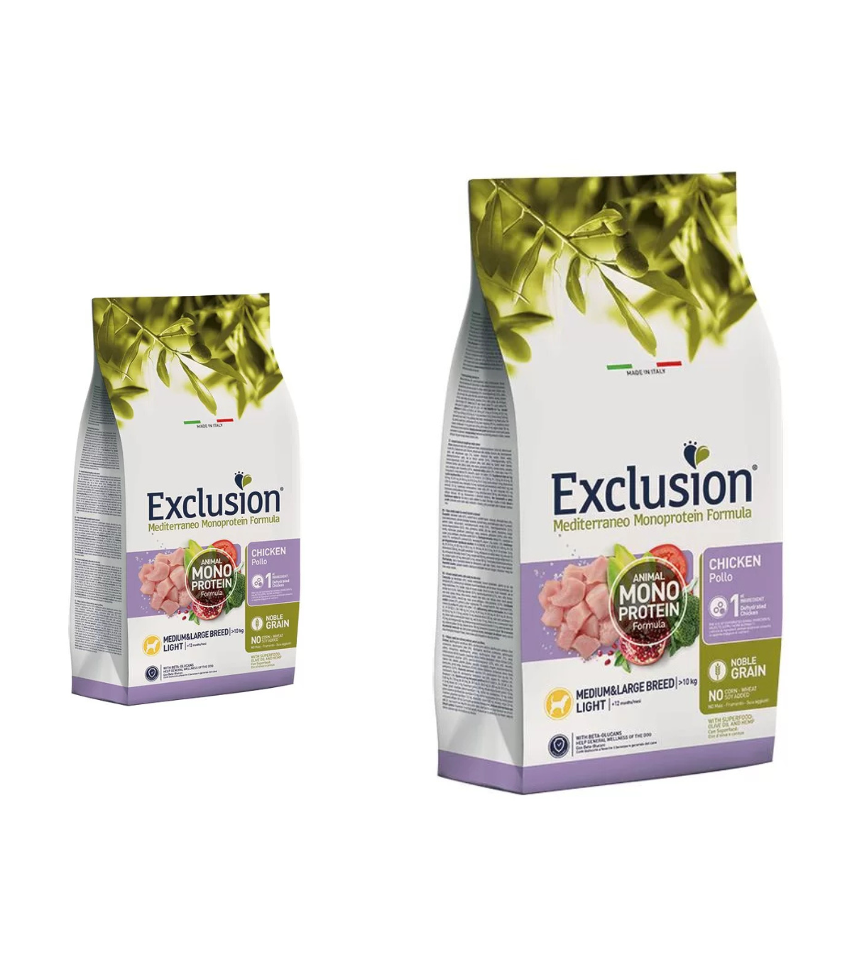 Exclusion Mediterraneo Adult Light Medium&Large Breed Pollo
