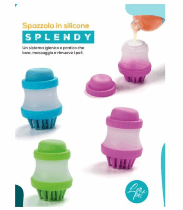 Leopet Spazzola Splendy In Silicone Con Dispenser