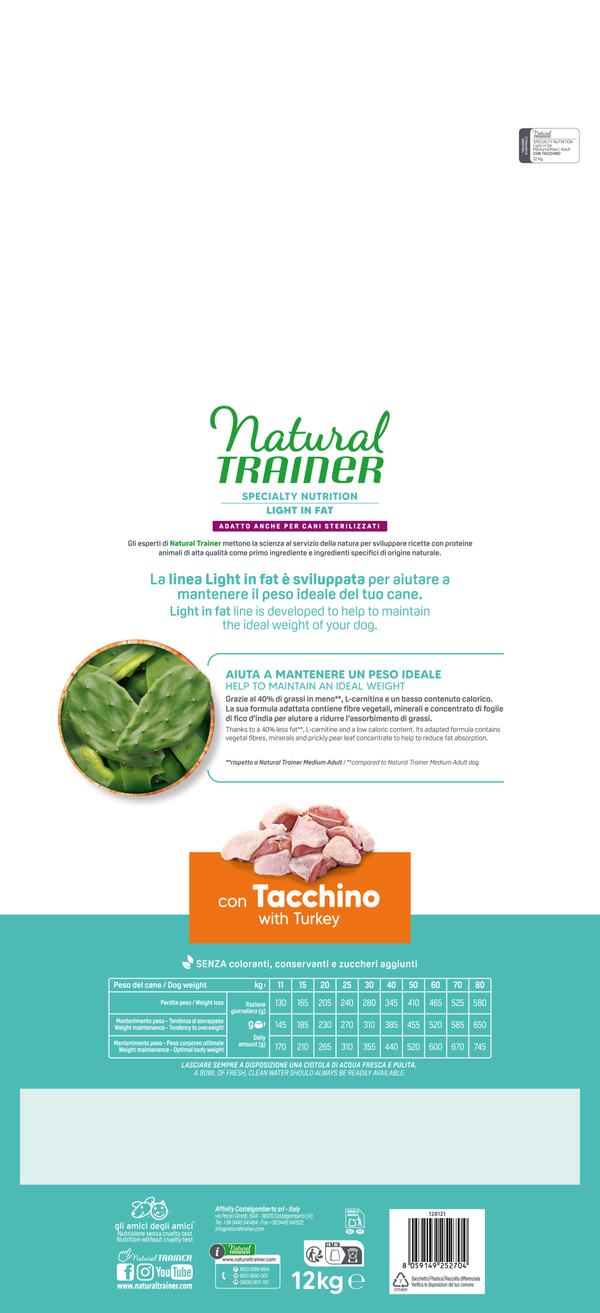 Natural Trainer Light in Fat Adult Medium Maxi con Tacchino 