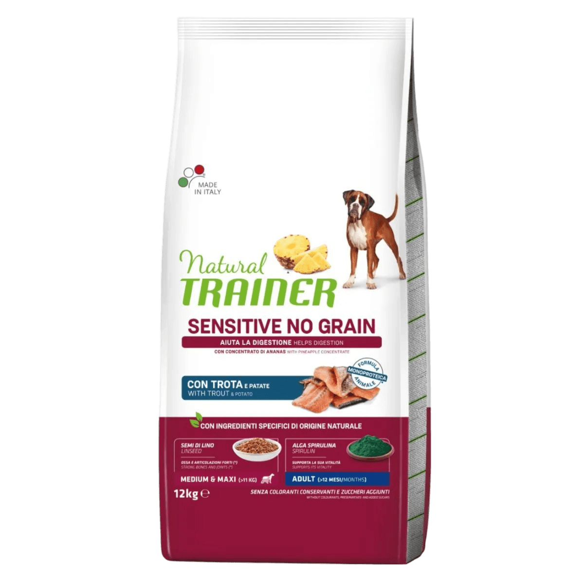 Natural Trainer Sensitive No Grain Adult Medium & Maxi con Trota