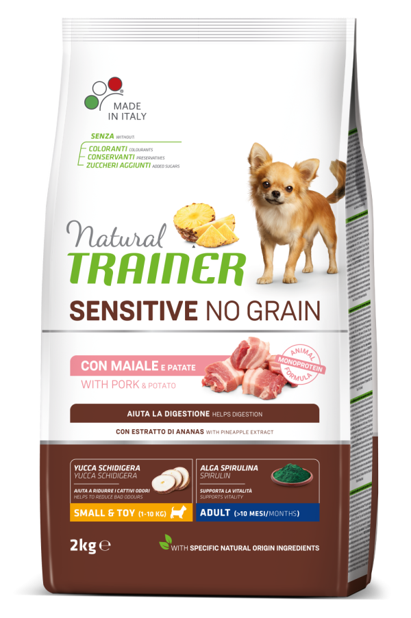 Natural Trainer Sensitive No Grain Adult Small Mini con Maiale e Patate