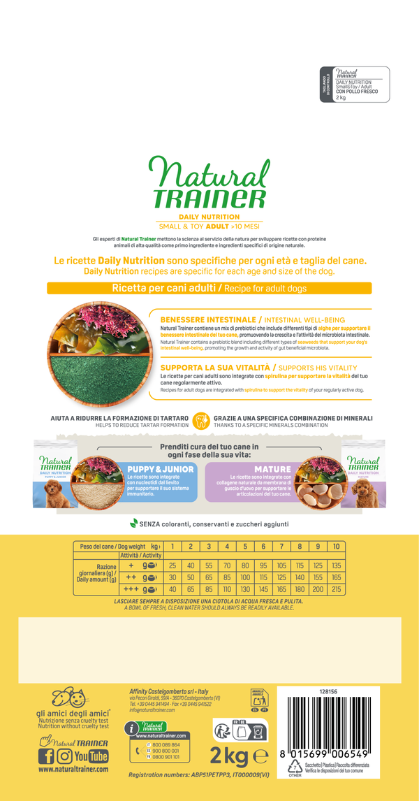 Natural Trainer Adult Small Mini con Pollo Fresco e Riso
