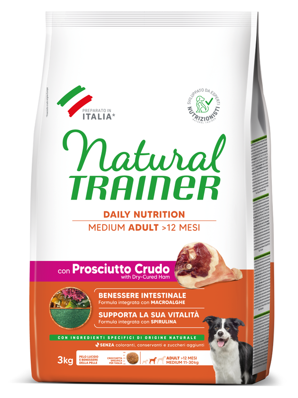 Natural Trainer Adult Medium con Prosciutto Crudo e Riso