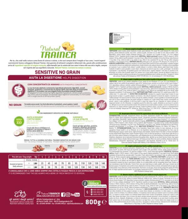 Natural Trainer Sensitive No Grain Adult Small Mini con Maiale e Patate