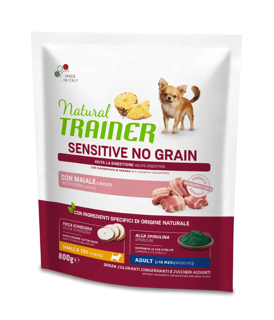 Natural Trainer Sensitive No Grain Adult Small Mini con Maiale e Patate