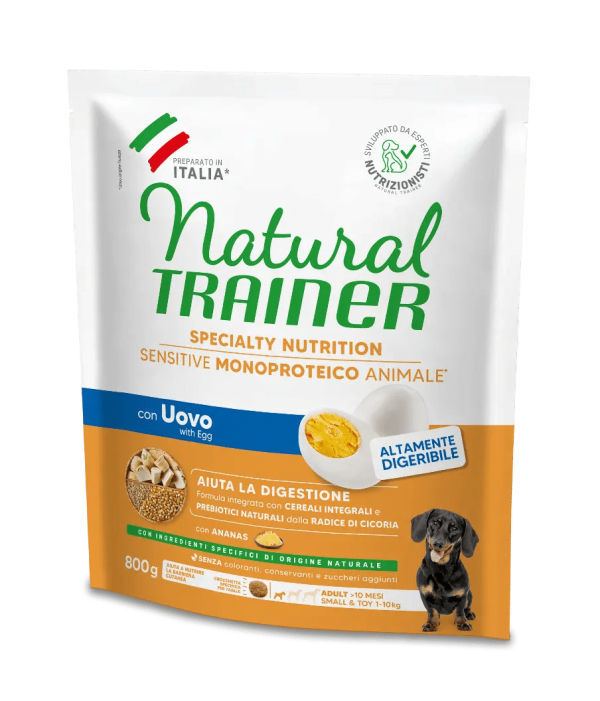 Natural Trainer Sensitive No Gluten Adult Small Toy con Uovo e Cereali Integrali