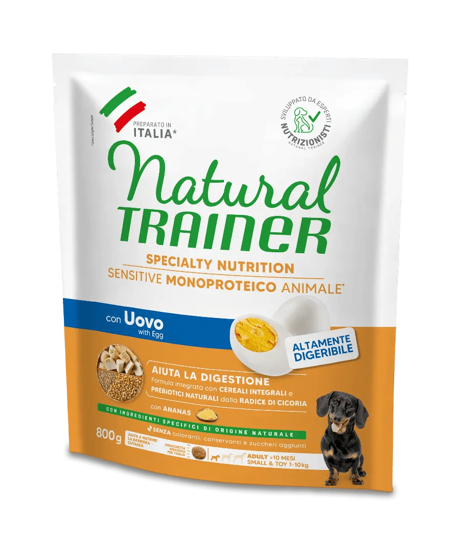 Natural Trainer Sensitive No Gluten Adult Small Toy con Uovo e Cereali Integrali
