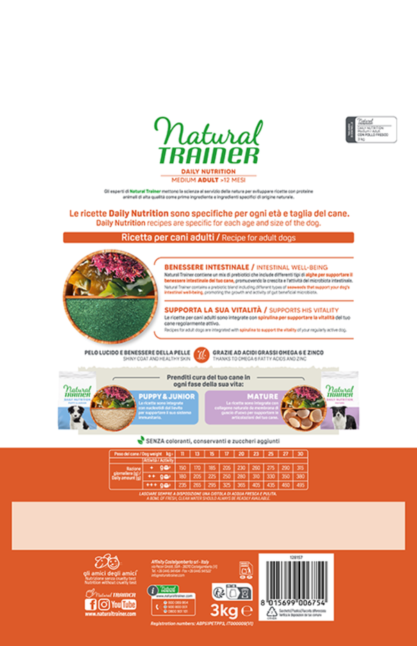 Natural Trainer Adult Medium con Pollo Fresco e Riso