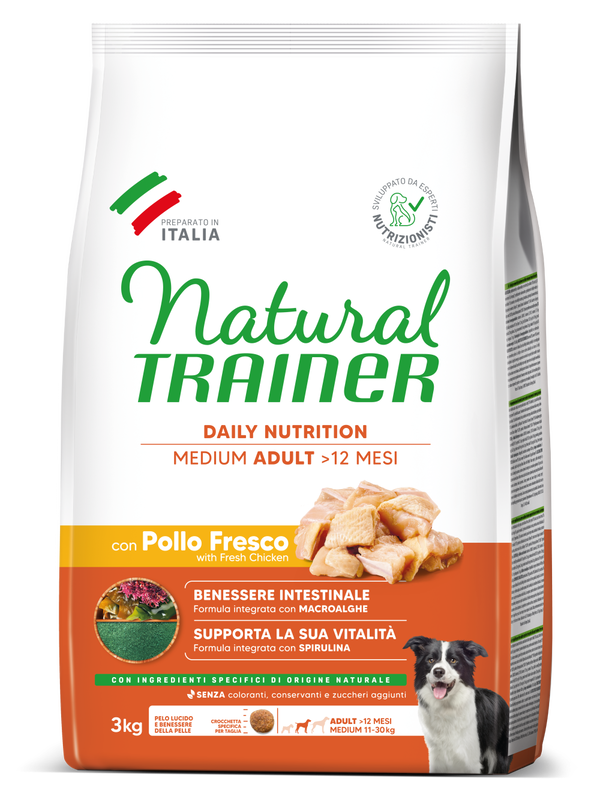 Natural Trainer Adult Medium con Pollo Fresco e Riso
