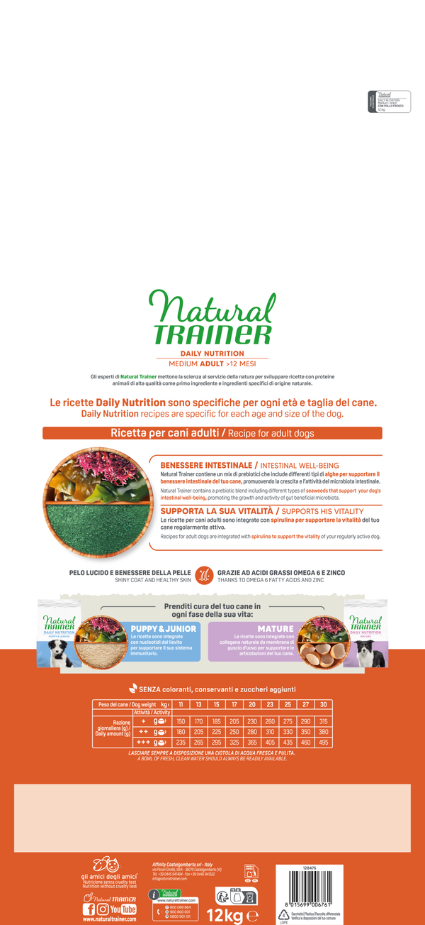 Natural Trainer Adult Medium con Pollo Fresco e Riso