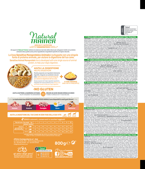 Natural Trainer Sensitive No Gluten Adult Small Toy con Agnello e Cereali Integrali