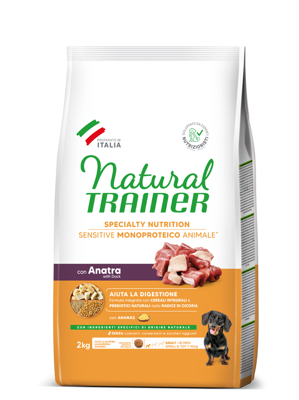 Natural Trainer Sensitive No Gluten Adult Small Toy con Anatra e Cereali Integrali
