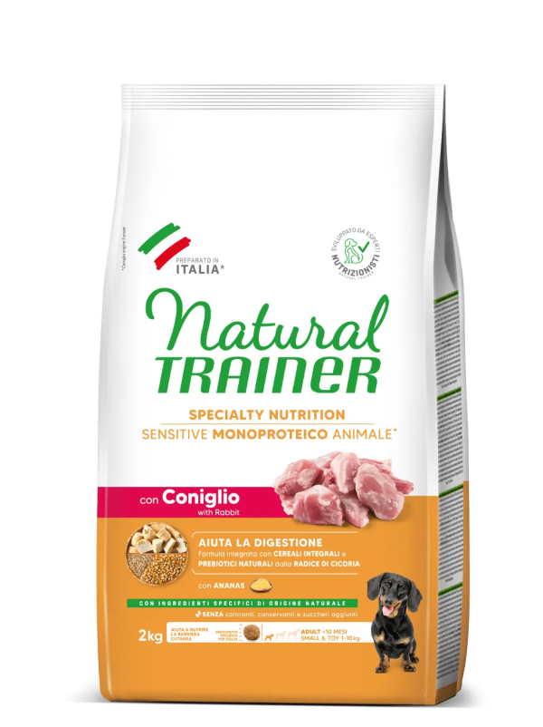 Natural Trainer Sensitive No Gluten Adult Small Toy con Coniglio e Cereali Integrali