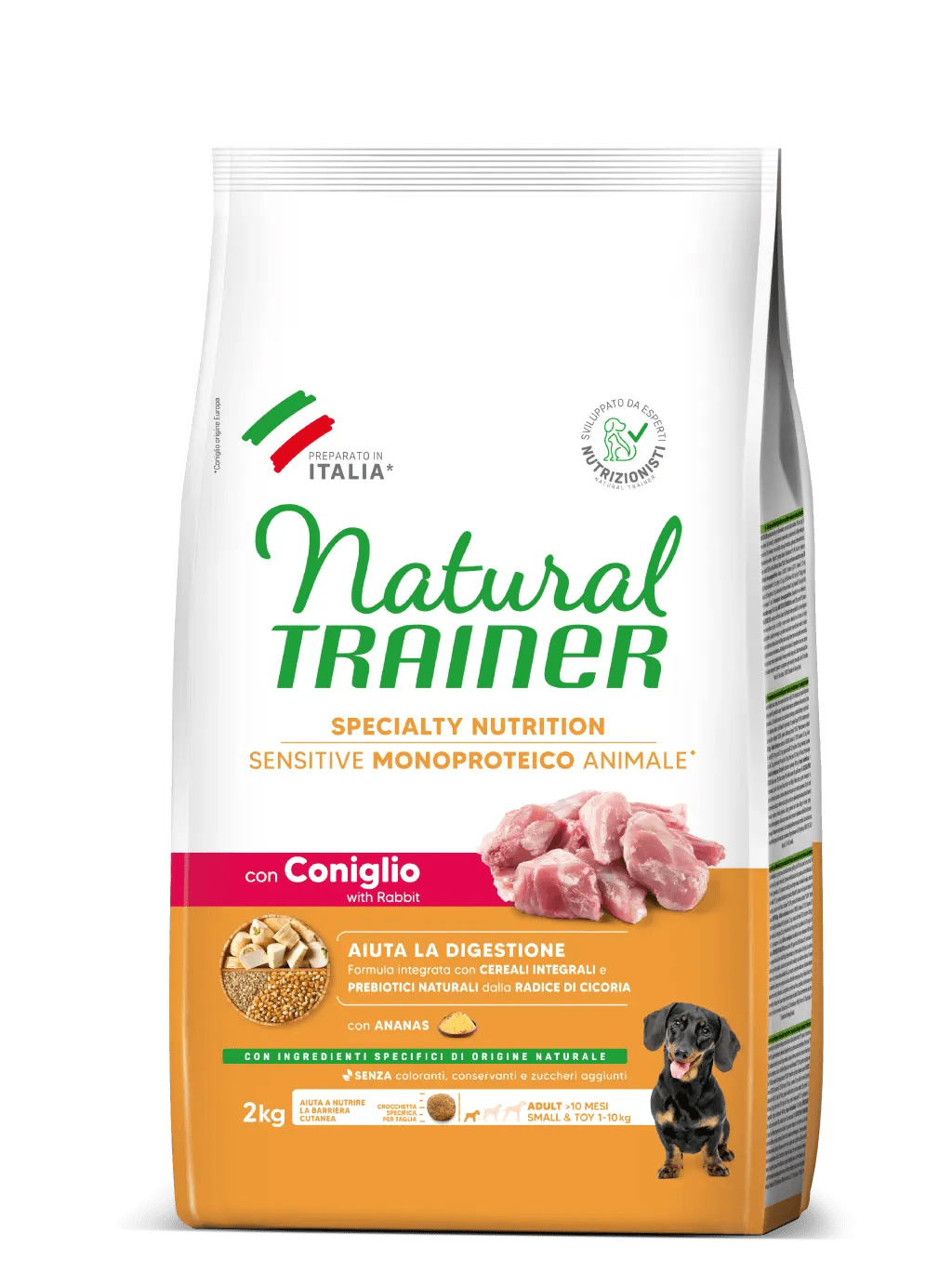 Natural Trainer Sensitive No Gluten Adult Small Toy con Coniglio e Cereali Integrali