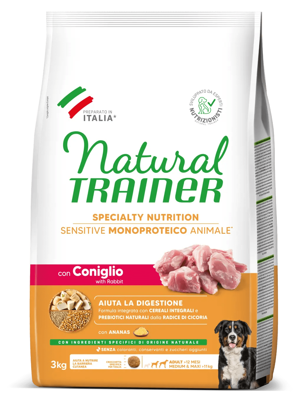 Natural Trainer Sensitive No Gluten Adult Medium Maxi con Coniglio e Cereali Integrali