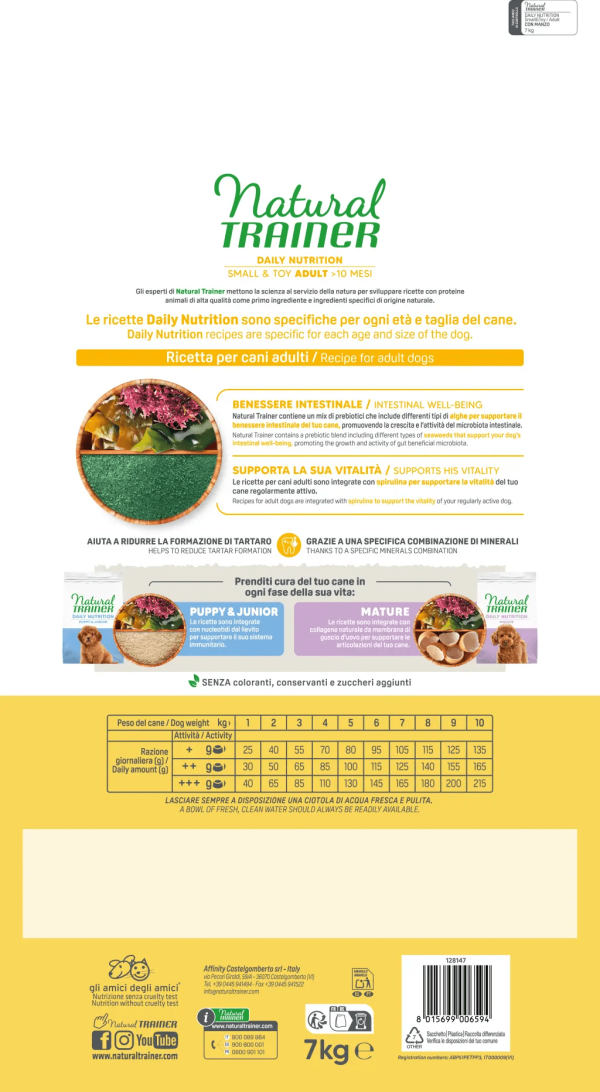 Natural Trainer Adult Small Mini con Manzo e Riso