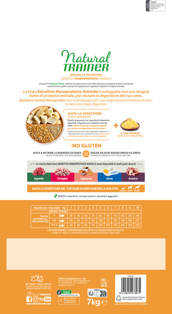 Natural Trainer Sensitive No Gluten Adult Small Toy con Maiale e Cereali Integrali