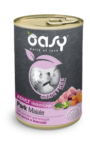 Oasy Grain Free Adult Medium Large Maiale con Zucca e Broccoli