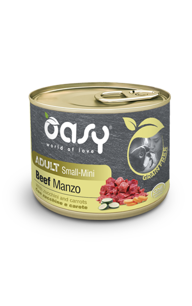 Oasy Grain Free Adult Small Mini Manzo con Zucchine e Carote