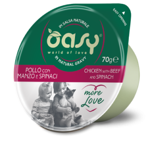 Oasy More Love Green Cup Adult Pollo con Manzo e Spinaci