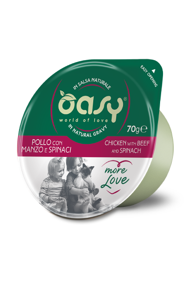 Oasy More Love Green Cup Adult Pollo con Manzo e Spinaci
