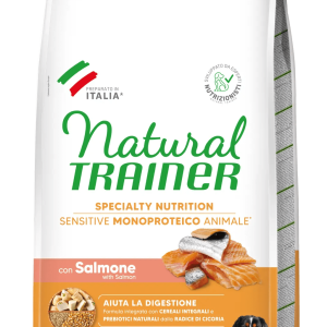 Natural Trainer Sensitive No Gluten Mature Medium Maxi con Salmone e Cereali Integrali