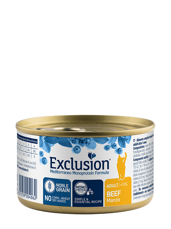 Exclusion Monoprotein Noble Grain Cat Adult Manzo Patè