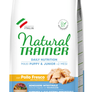 Natural Trainer Puppy e Junior Maxi con Pollo Fresco e Riso