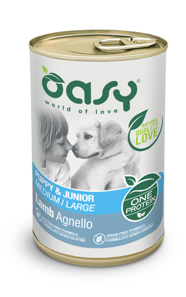 Oasy Paté Monoproteico Puppy e Junior Medium Large Agnello
