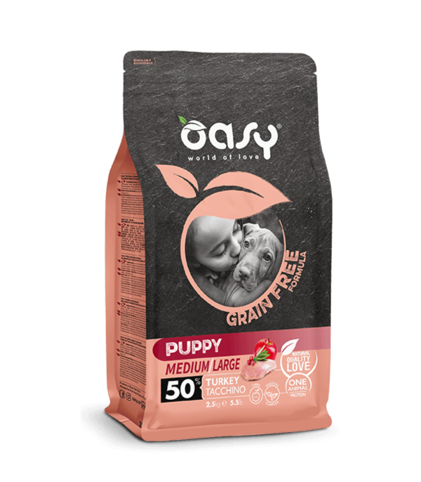 Oasy Grain Free Puppy Medium Large Tacchino