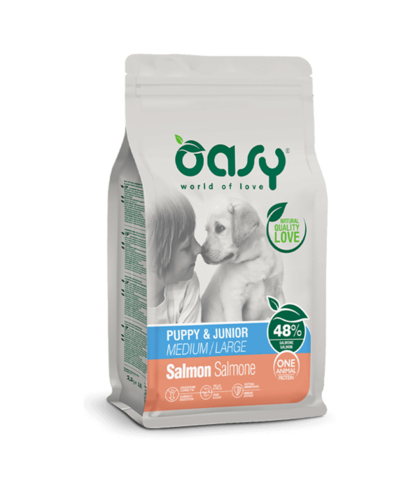 Oasy Puppy e Junior Medium Large Salmone