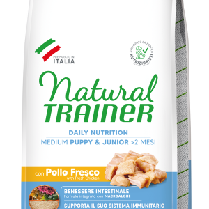 Natural Trainer Puppy Junior Medium con Pollo Fresco e Riso