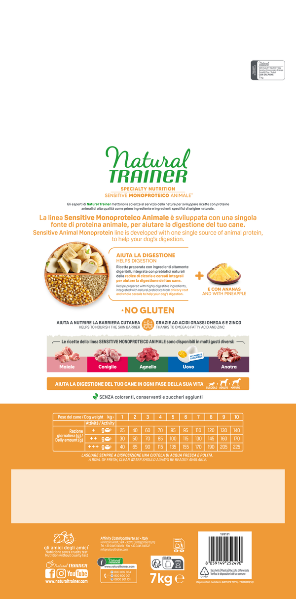 Natural Trainer Sensitive No Gluten Adult Small Toy con Salmone e Cereali Integrali 