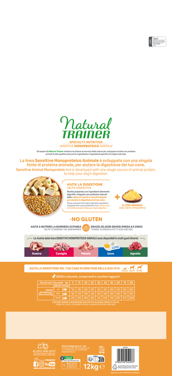 Natural Trainer Sensitive No Gluten Adult Medium Maxi con Salmone e Cereali Integrali