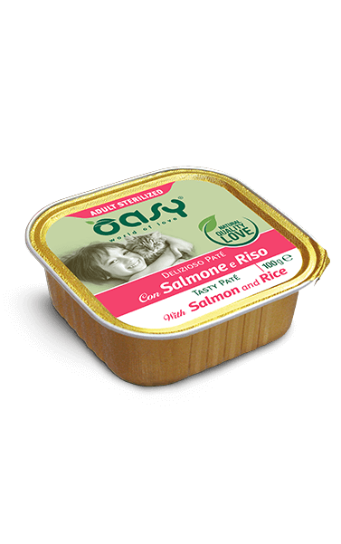 Oasy Delizioso Patè Adult Sterilized con Salmone e Riso