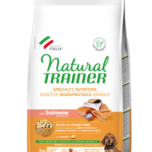 Natural Trainer Sensitive No Gluten Puppy e Junior Small e Toy con Salmone e Cereali Integrali