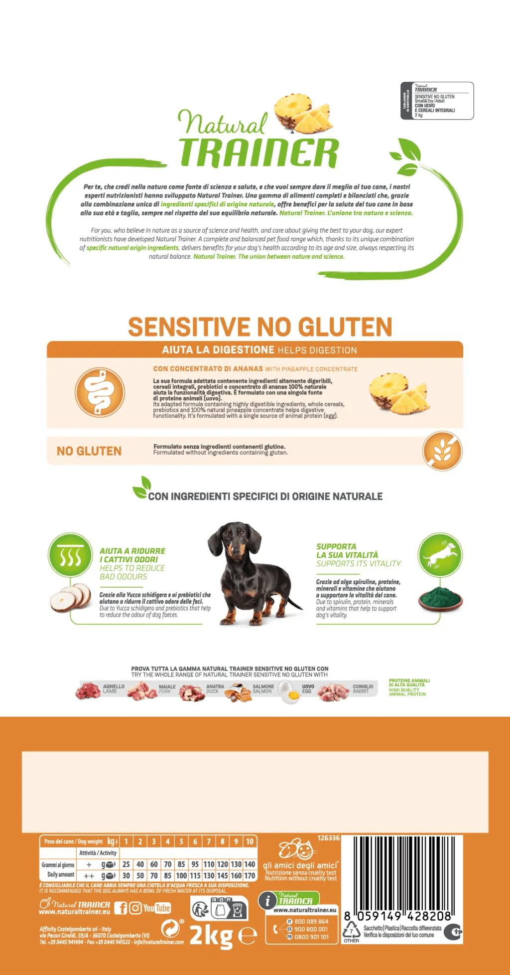 Natural Trainer Sensitive No Gluten Adult Small Toy con Uovo e Cereali Integrali