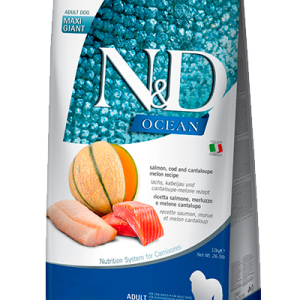 N&D Ocean Adult Maxi Giant Salmone, Merluzzo e Melone Cantalupo