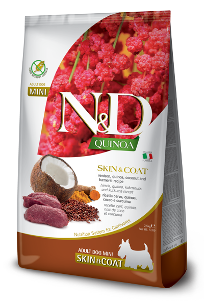 N&D Quinoa Dog Skin&Coat Cervo, Cocco e Curcuma Adult Mini