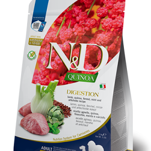N&D Quinoa Dog Digestion Agnello, Finocchio, Menta e Carciofo Adult Medium/Maxi