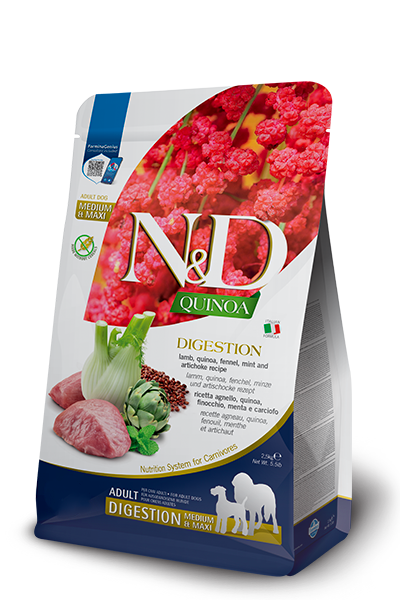 N&D Quinoa Dog Digestion Agnello, Finocchio, Menta e Carciofo Adult Medium/Maxi