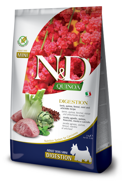 N&D Quinoa Dog Digestion Agnello, Finocchio, Menta e Carciofo Adult Mini