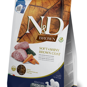 N&D Brown Dog Adult Medium/Maxi Agnello, Spirulina e Carota