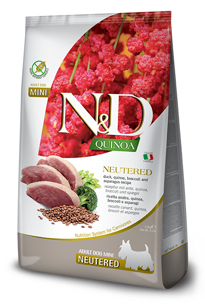 N&D Quinoa Dog Neutered Anatra, Broccoli e Asparagi Adult Mini