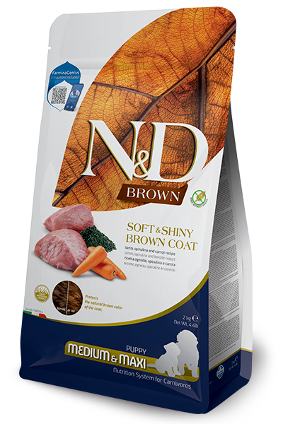 N&D Brown Dog Agnello, Spirulina e Carota Puppy Medium/Maxi