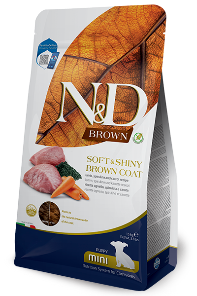 N&D Brown Dog  Agnello, Spirulina e Carota Puppy Mini