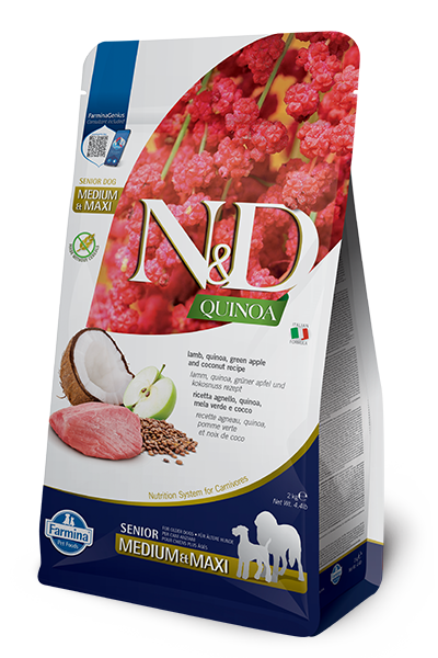 N&D Quinoa Dog Senior Agnello, Mela Verde e Cocco Medium/Maxi