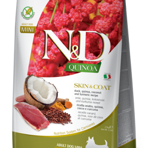 N&D Quinoa Dog Skin&Coat Anatra, Cocco e Curcuma Adult Mini