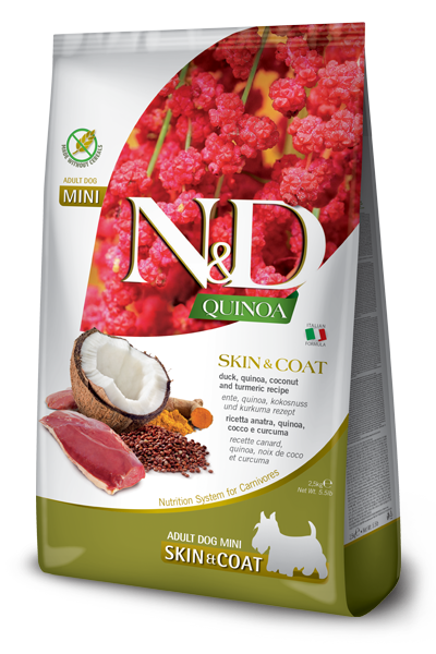 N&D Quinoa Dog Skin&Coat Anatra, Cocco e Curcuma Adult Mini