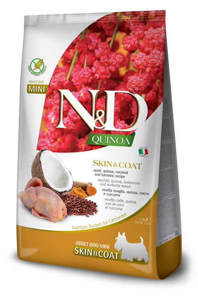 N&D Quinoa Dog Skin&Coat Quaglia, Cocco e Curcuma Adult Mini